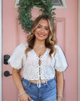 Head in the Clouds Eyelet top