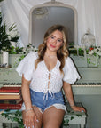 Head in the Clouds Eyelet top