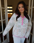 Eleanor Pink Floral Patchwork Pullover Top