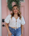 Head in the Clouds Eyelet top
