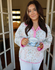 Eleanor Pink Floral Patchwork Pullover Top