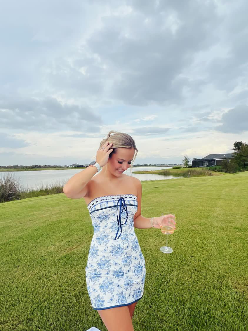 Adeline Butterfly Mini Dress PREORDER Blue / Small Adeline Butterfly Mini Dress PREORDER Blue / Small