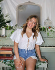 Head in the Clouds Eyelet top