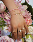 Key to my Heart Bracelet in Pink (Set of Three)
