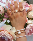 Heart of Gold Pearl Stretch Bracelet (Set of 3)
