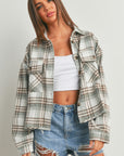 Sage Flannel Shacket top