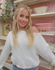 Lea Chunky Knit off-the-shoulder Sweater top PREORDER