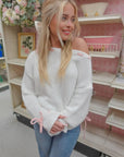 Lea Chunky Knit off-the-shoulder Sweater top PREORDER