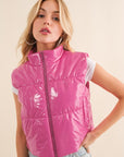 Puffer Zip Up Crop Vest