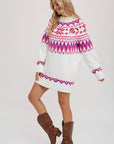 Dancing in a Snow globe Fair Isle Sweater dress