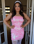 Margot Pink Sequin Tube Mini Dress