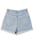 roll up denim shorts