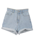 roll up denim shorts