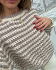 Hazel Striped Cropped Knit Sweater Top