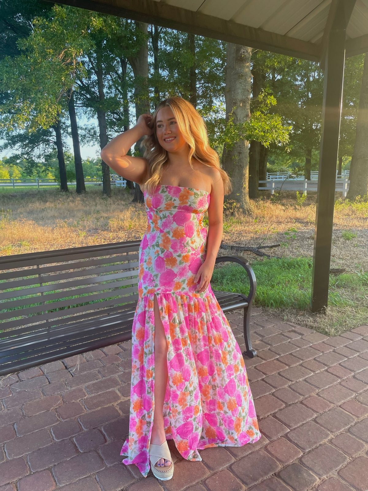 Ramona Strapless Ruffles Embellished Midi Dress