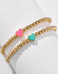 2 pcs Beaded Heart Charm Bracelet PREORDER