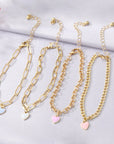 Heart Chain Bracelets Set