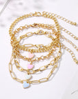 Heart Chain Bracelets Set